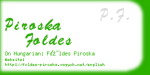 piroska foldes business card